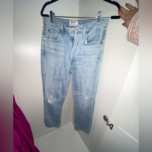 Agolde Riley High Rise Straight Crop Shatter